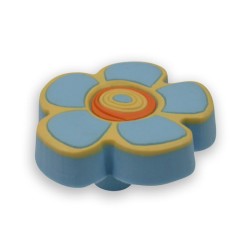 Buton mobila copii floare bleu