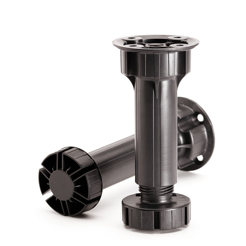 Picior cilindric negru H100 pentru mobilier