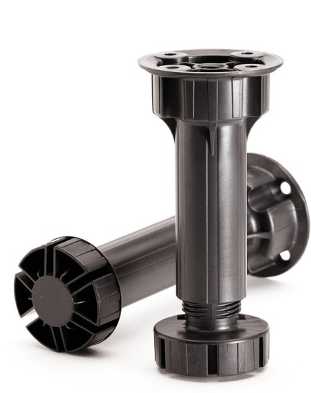 Picior cilindric negru H100 pentru mobilier