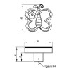 Buton mobila fluture galben